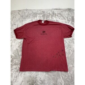 Peet's Coffee T-Shirt Men's Size XL Red Musical Notes Short Sleeve Crew Neck EUC